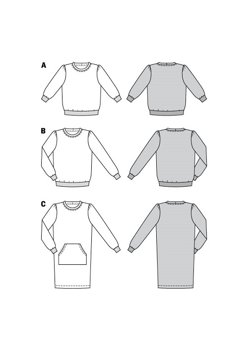 Bequeme Sweatshirts / Kleid mit Känguru-Tasche #6109