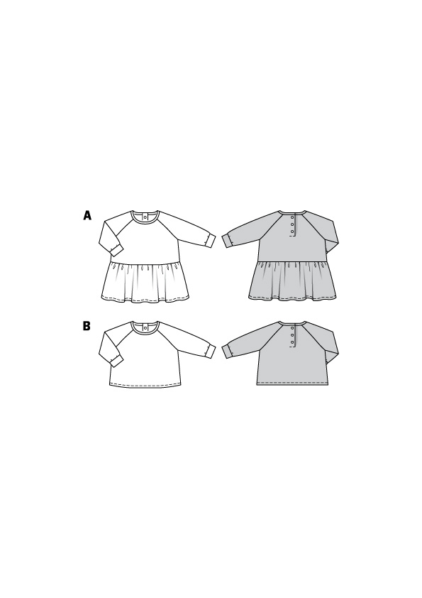 Kleid und Shirt für Babys. Burda #9277