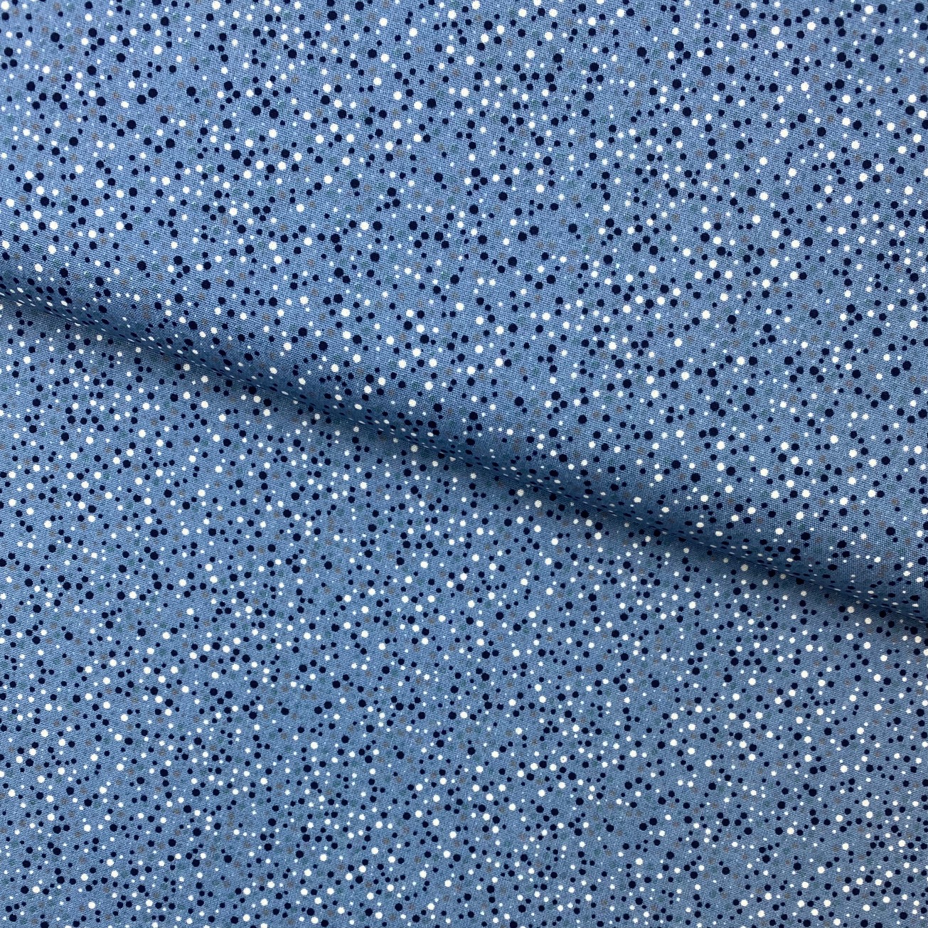 Baumwollpopeline, Punkte, blau. Art. SW11373