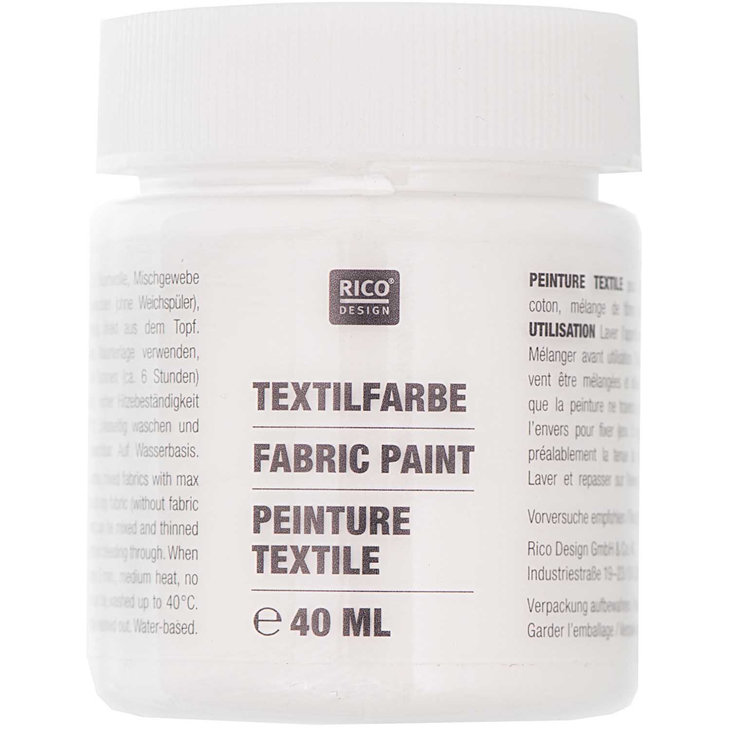 Textilfarbe, weiß, 40 ml, Rico Design. Art. 7014.520