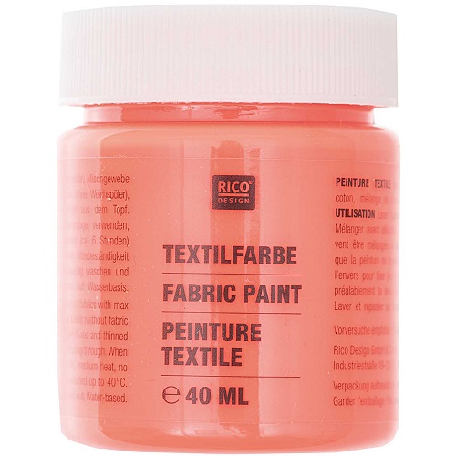 Textilfarbe, neonrot, 40 ml, Rico Design. Art. 7014.522