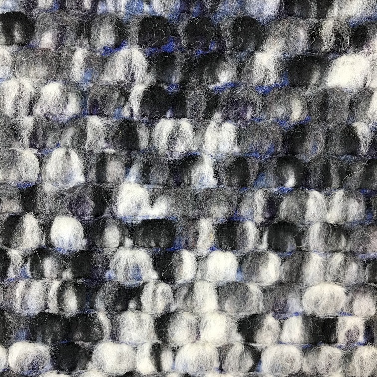 Strick-Bouclé Wollmix, grau/blau. Art. 480000