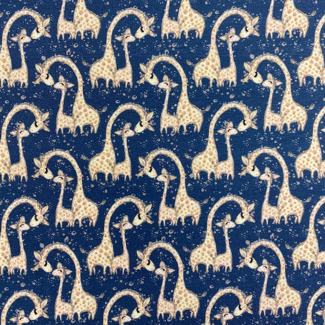 Baumwolljersey, Giraffen, blau. Art. 5067-1107