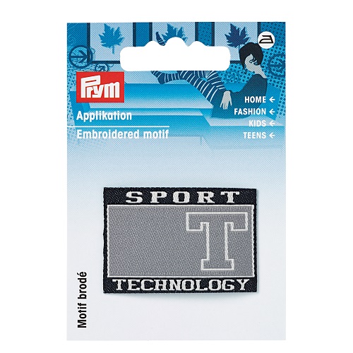 Applikation Label, Sport, schwarz/grau.  Art. 925805