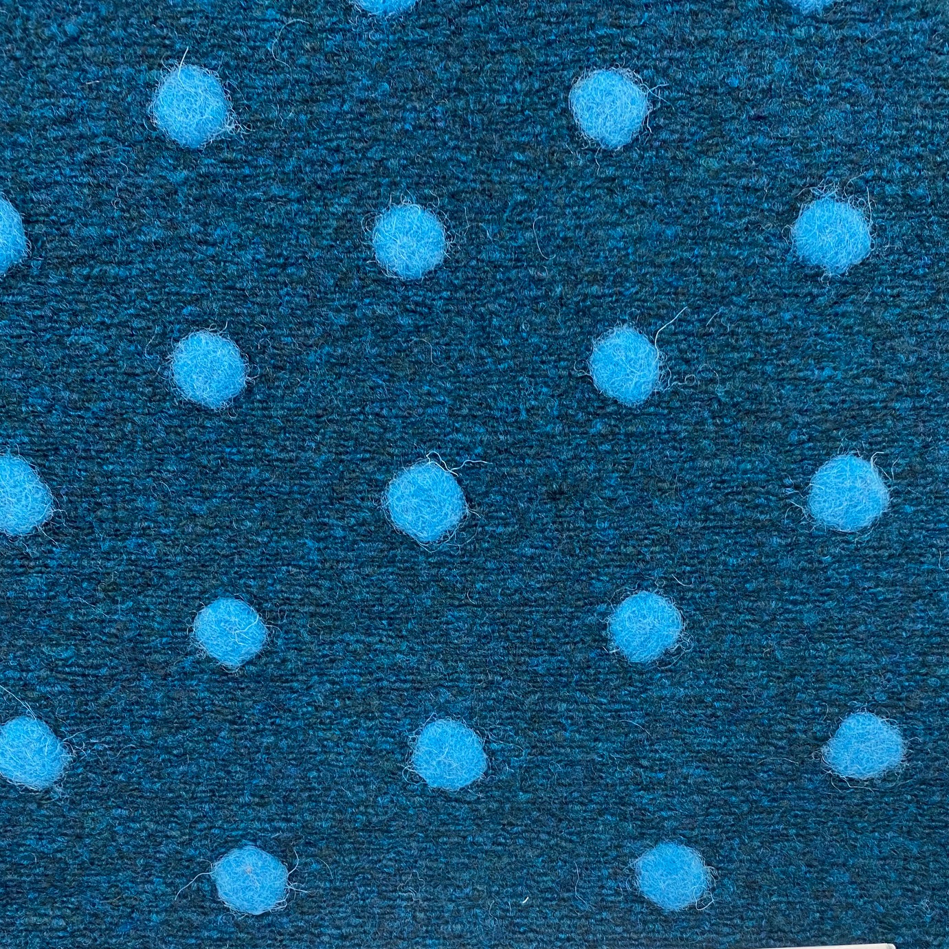 Walkloden Strick, Punkte, petrol/blau.  Art. 5012-1106