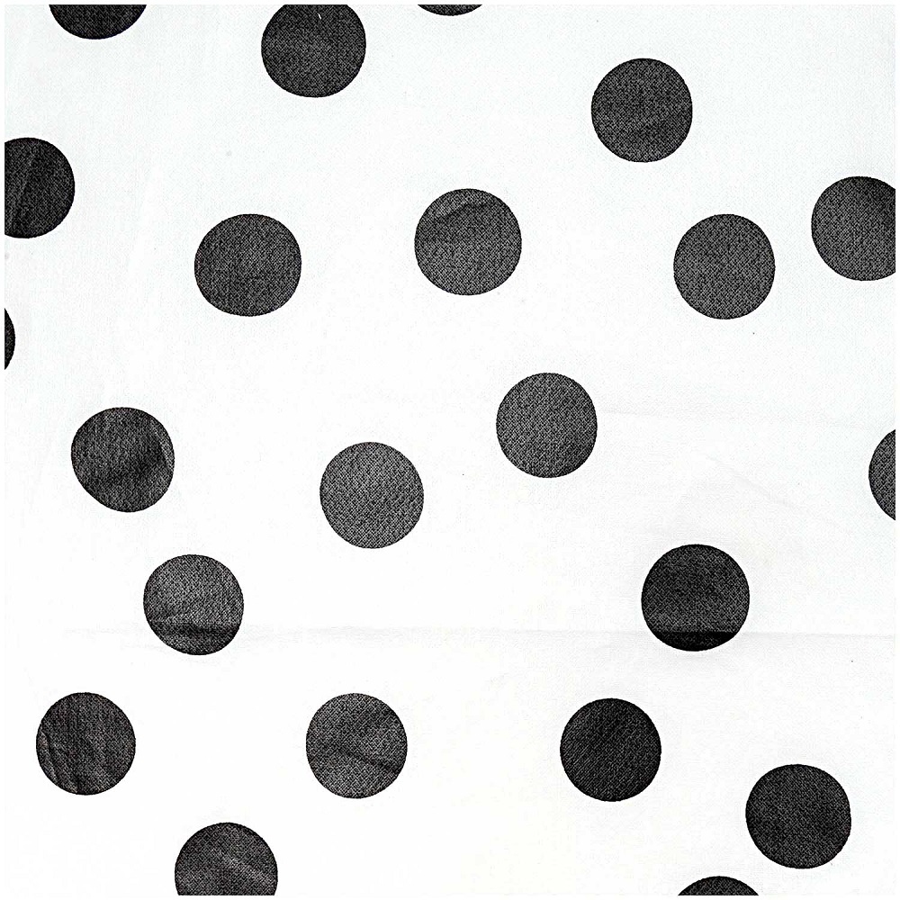 Rico Design Stoff, Große Punkte, weiß/schwarz, beschichtet. Art. SW10489
