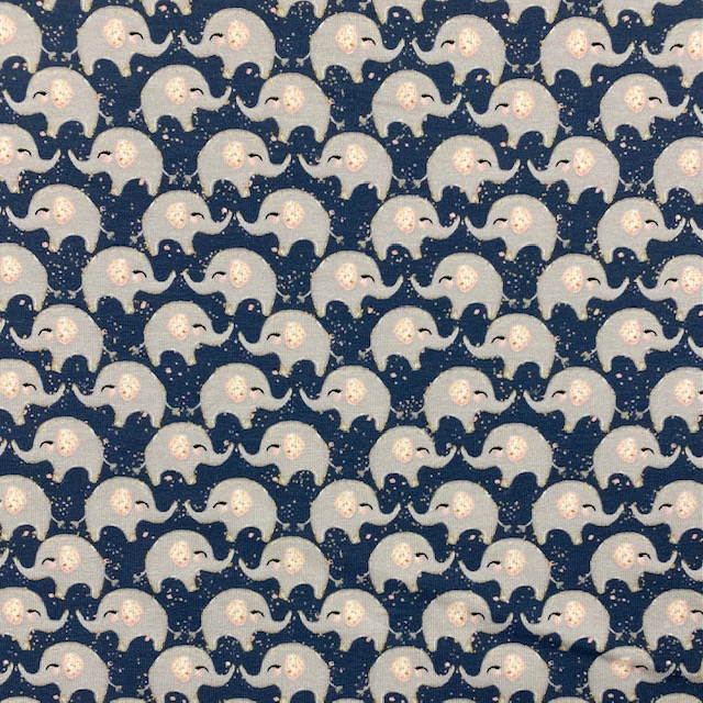Baumwolljersey, Elefantenbabys, blau. Art. 5066-1107