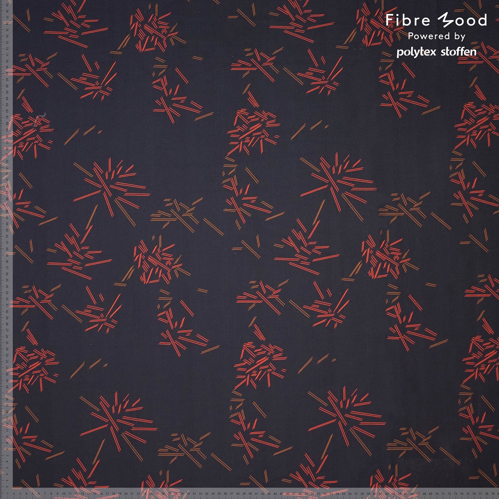 Fibre Mood #Rika, Baumwoll Stretch Popeline, schwarz/rot. Art. FM410056 