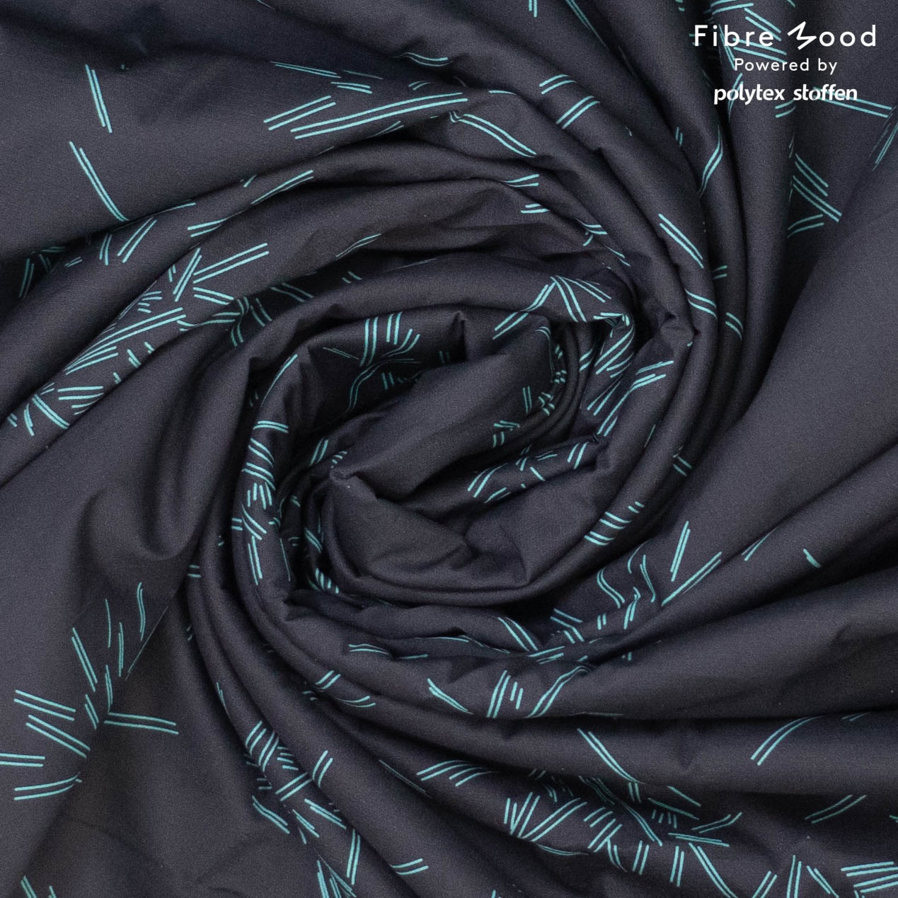 Fibre Mood #Olly, Baumwoll Stretch Popeline, schwarz/blau. Art. FM410056 