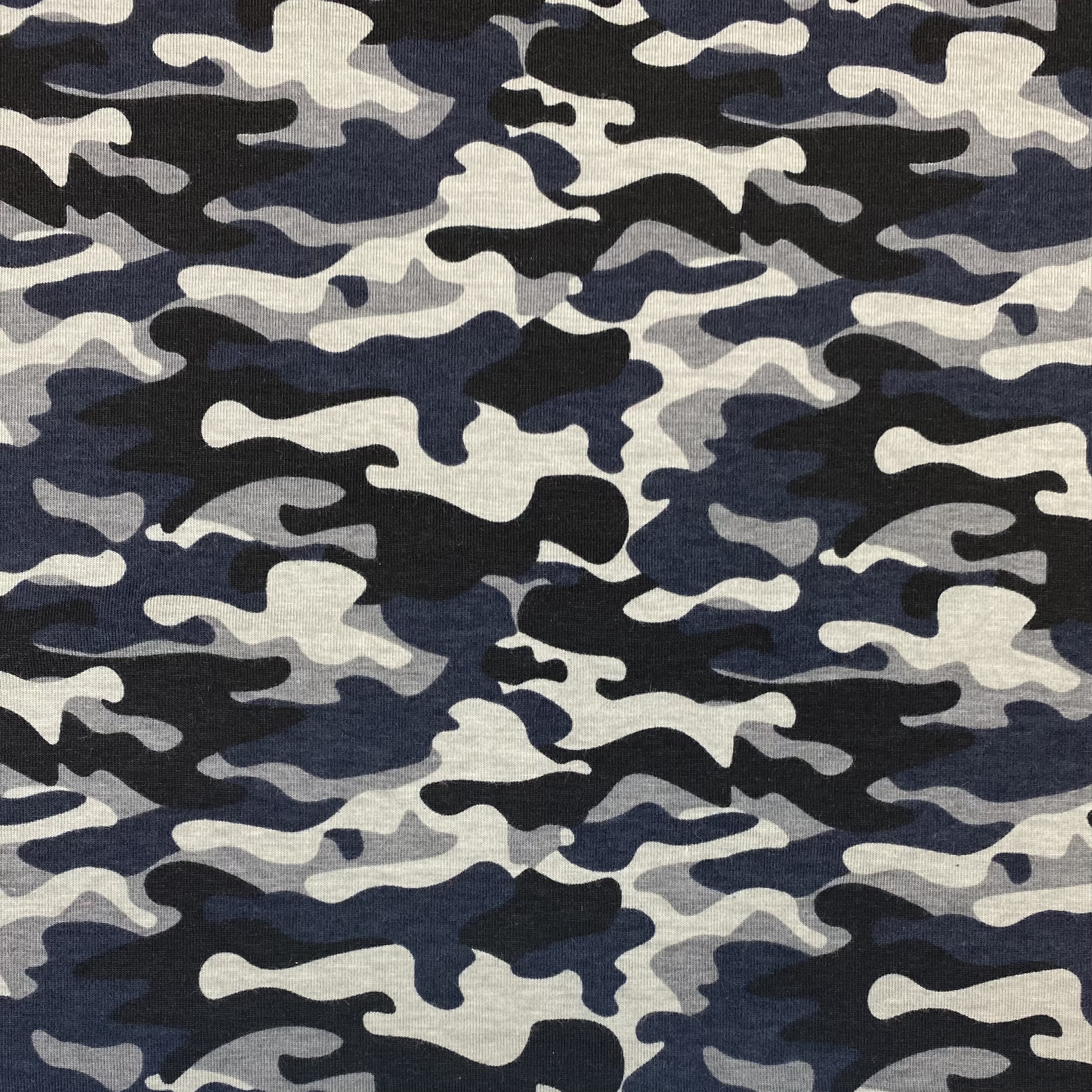 Baumwolljersey, Camouflage dunkelblau, Art. 340084.002 