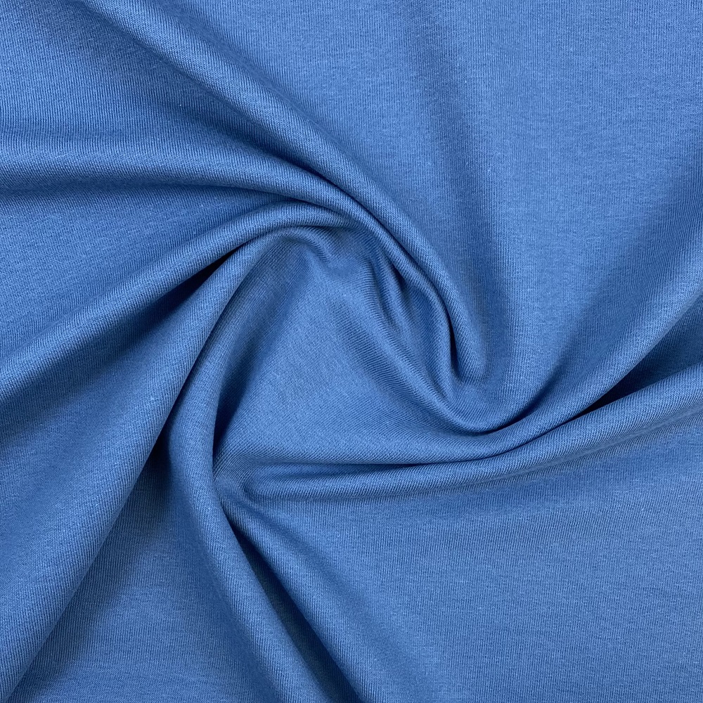 French Terry/Sommersweat, unangeraut, blau, uni. Art. 8985/309 