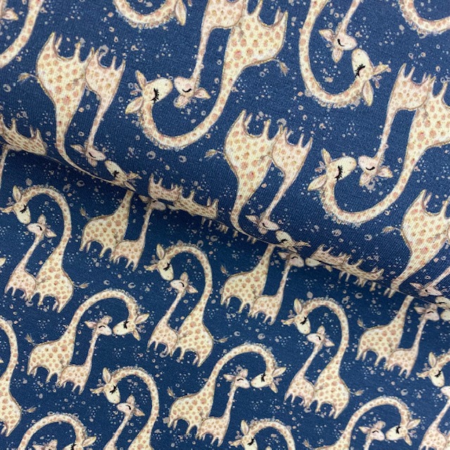 Baumwolljersey, Giraffen, blau. Art. 5067-1107