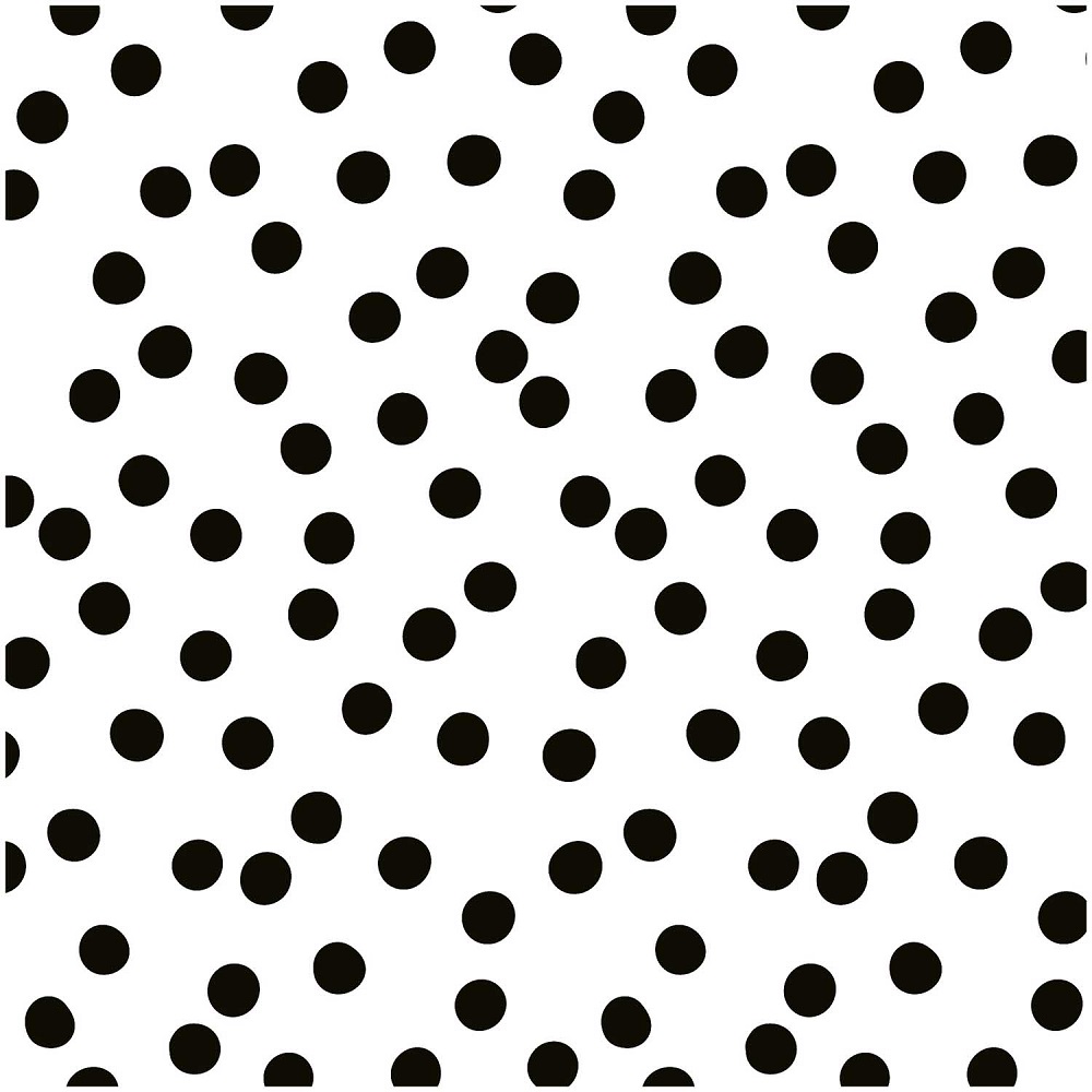 Rico Design Stoff, Große Punkte, weiß/schwarz, beschichtet. Art. SW10489