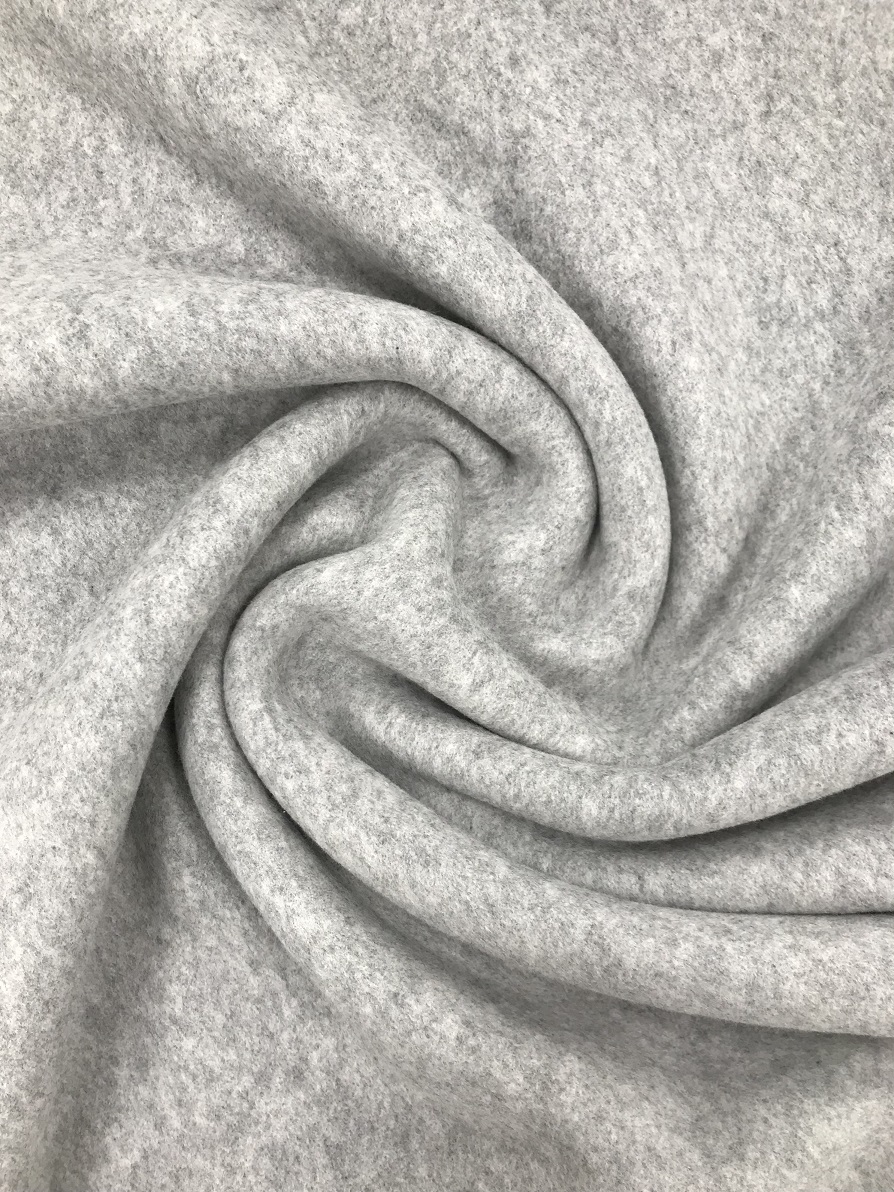 Baumwolle Melange Double Fleece, hellgrau meliert. Art. 4459-1264